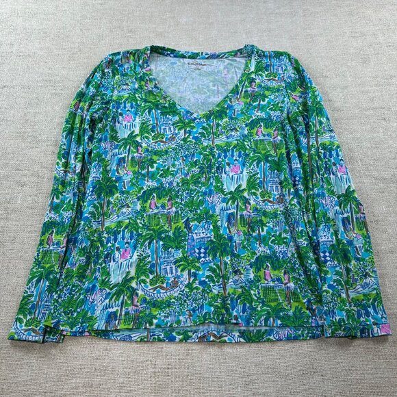 Lilly Pulitzer Women's Medium Long-Sleeved Multicolor Tunic Shirt - Picture 1 of 10